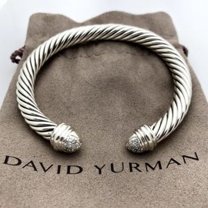 D.Yurman 7mm Strlg & Diamonds Bracelet